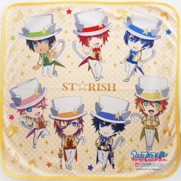 Uta no Prince-sama STARISH Cute Chibi White Tuxedo Cats Yellow Tapestry Throw - Picture 2 of 5